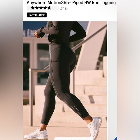 Fabletics Anywhere Motion365+ Piped HW Run Legging Taupe Slate Size Large - Picture 1 of 6